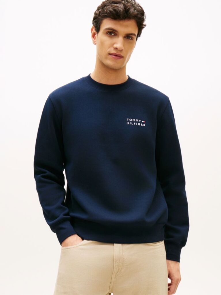 Blue Logo Embroidery Terry Sweatshirt  Men