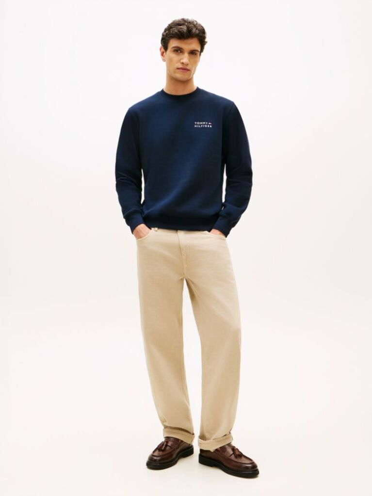 Blue Logo Embroidery Terry Sweatshirt  Men