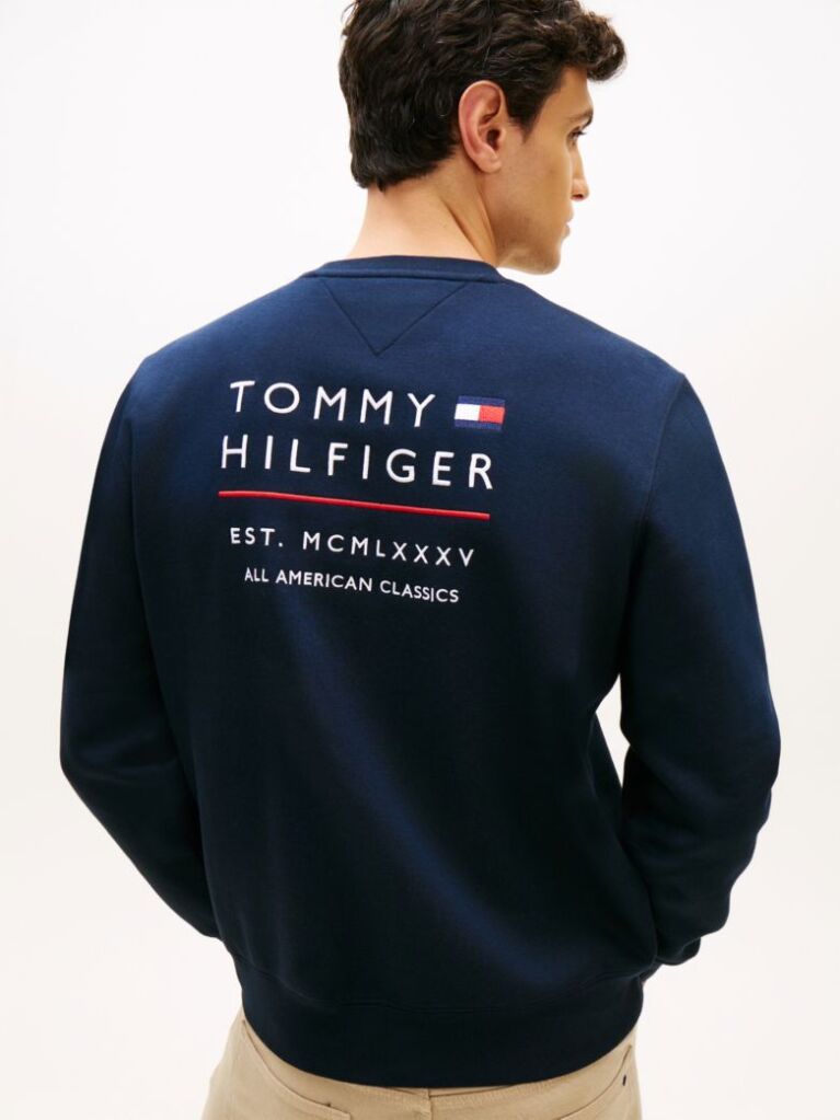 Blue Logo Embroidery Terry Sweatshirt  Men