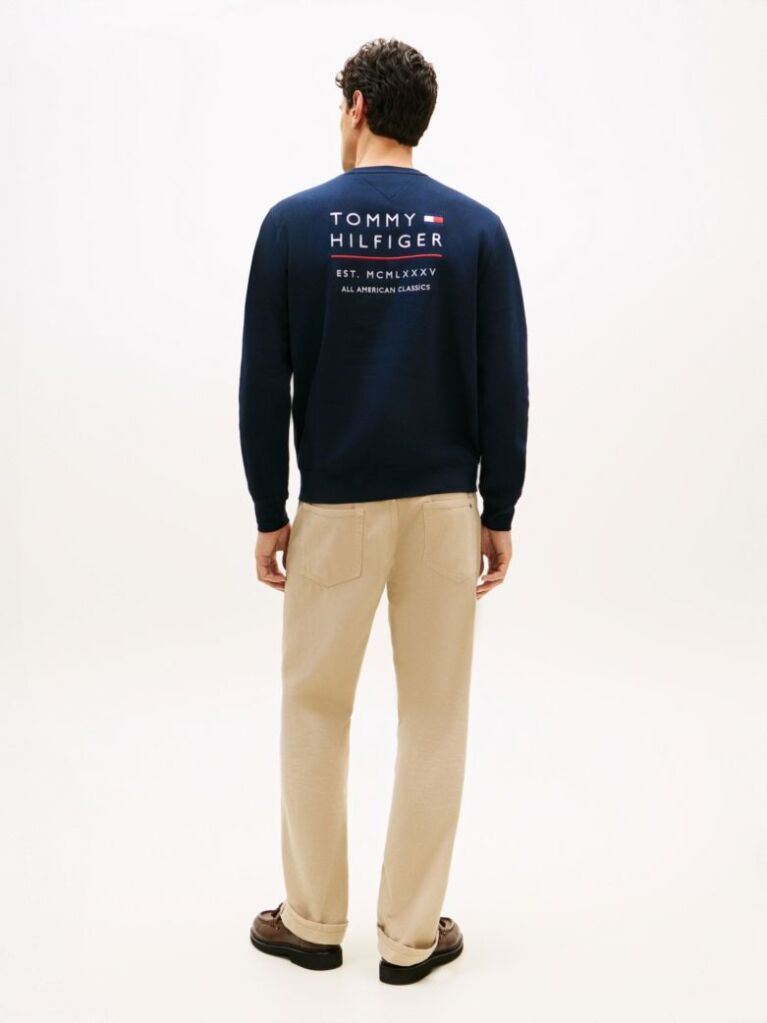 Blue Logo Embroidery Terry Sweatshirt  Men
