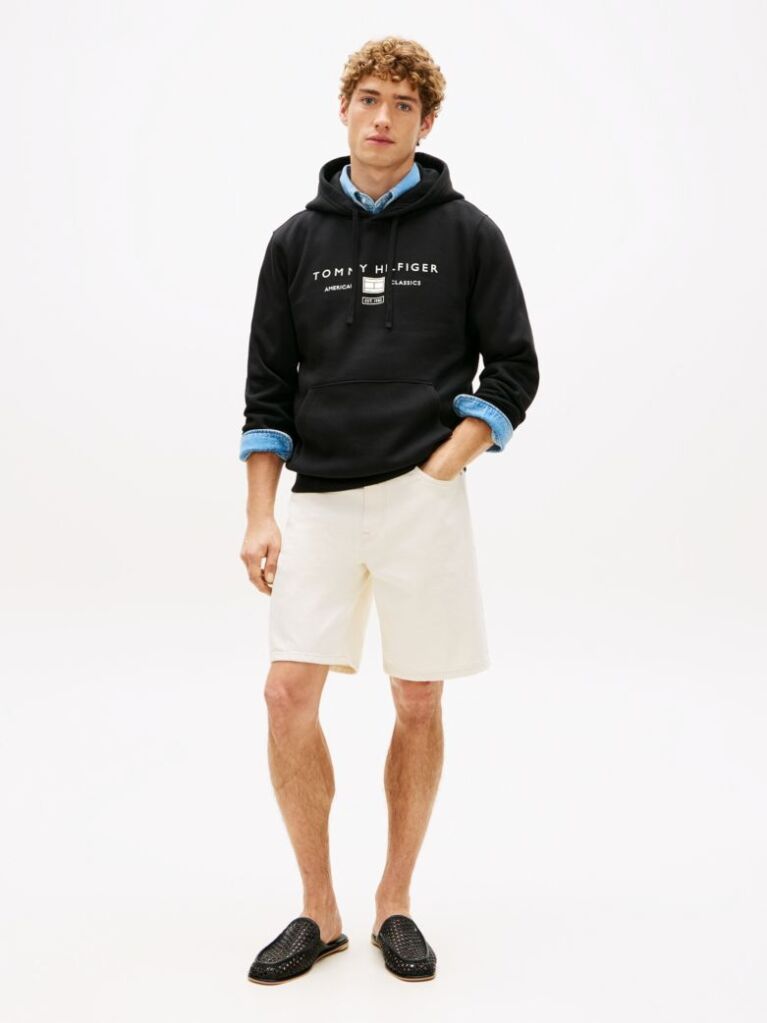Μαύρο Hoody Με Λογότυπο  Άνδρες