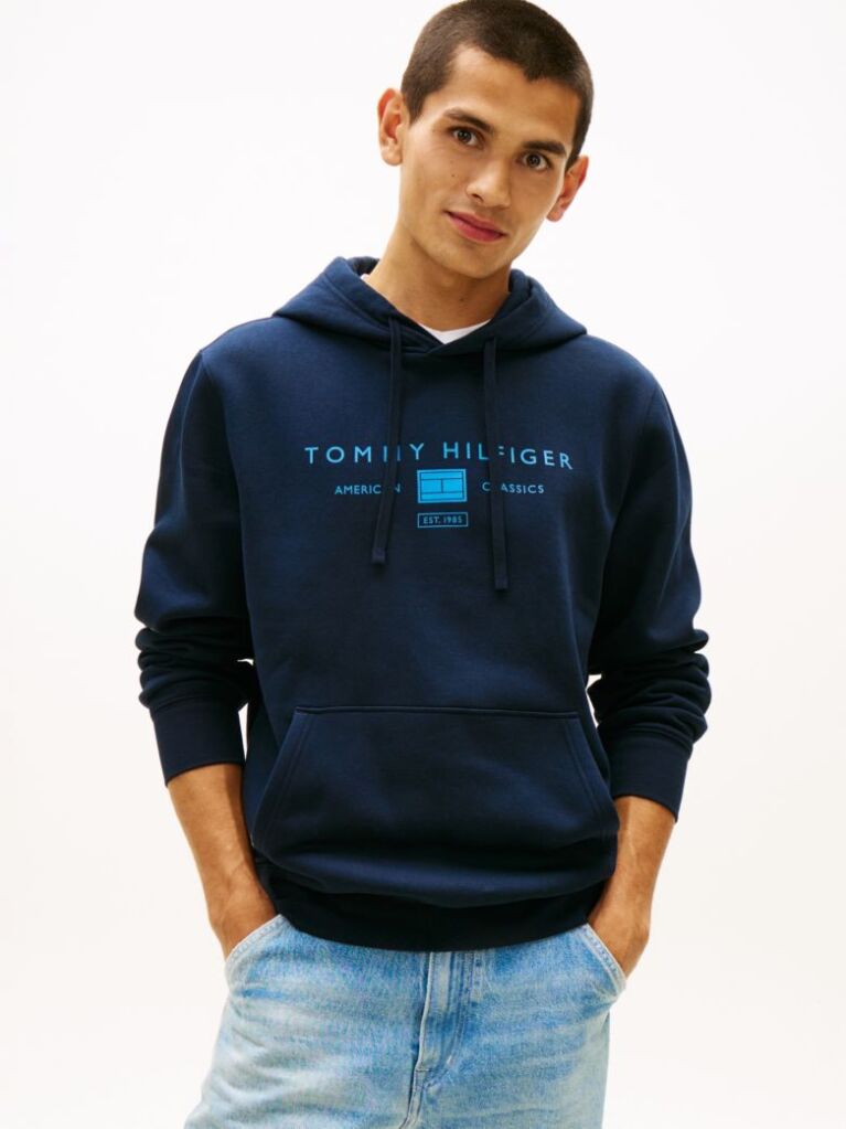Μπλε Hoody Με Λογότυπο  Άνδρες
