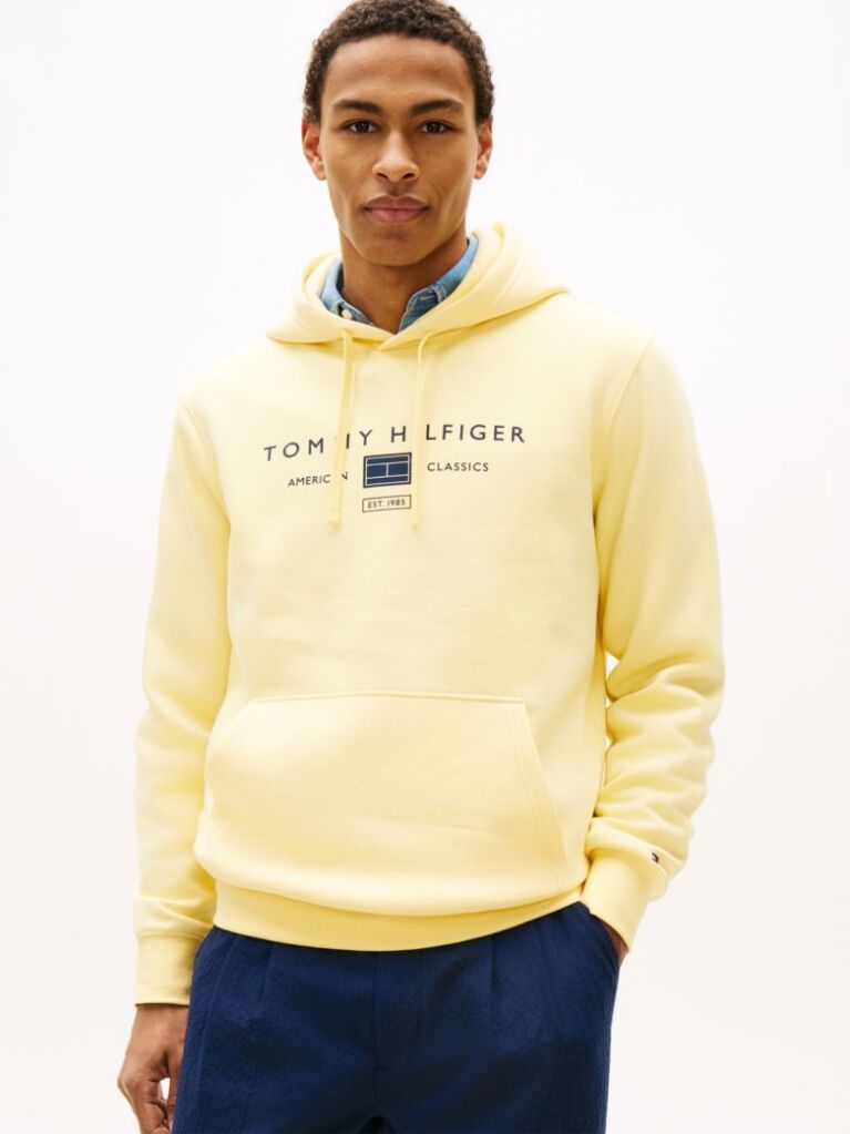 Κίτρινο Hoody Με Λογότυπο  Άνδρες