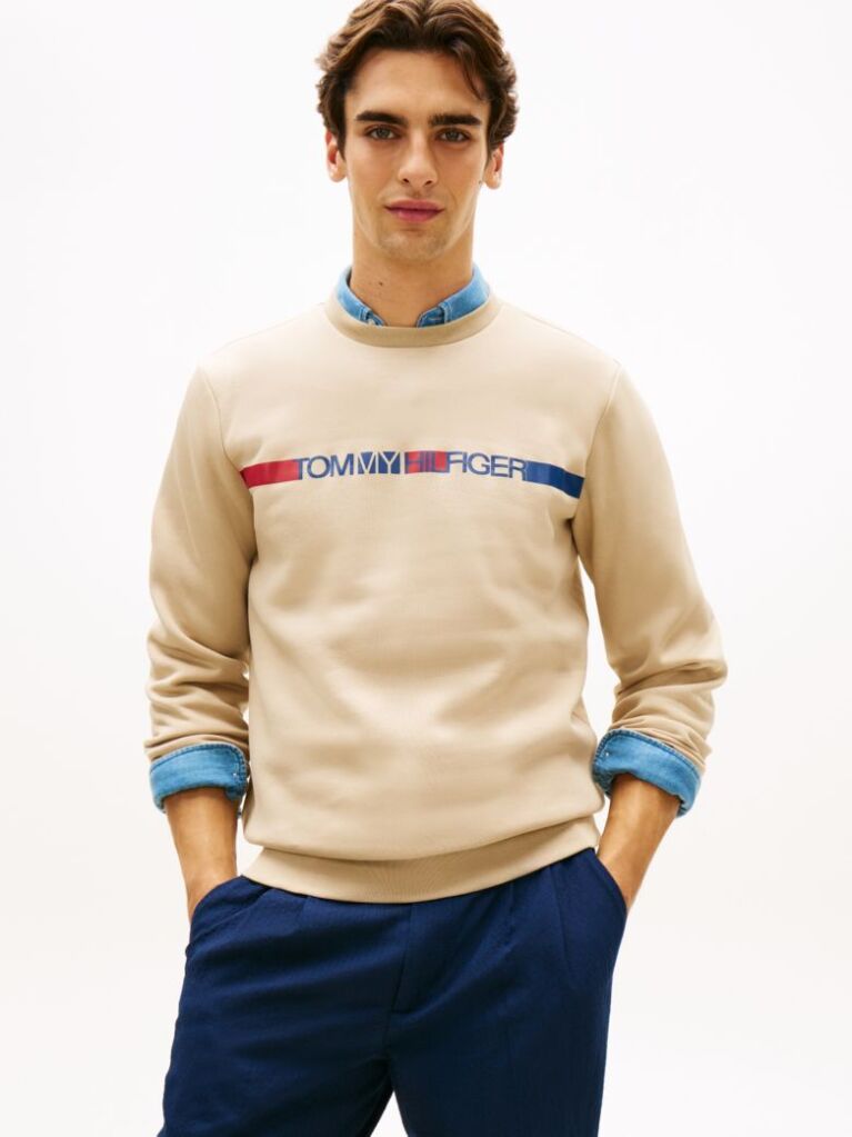Beige Logo Terry Sweatshirt  Men