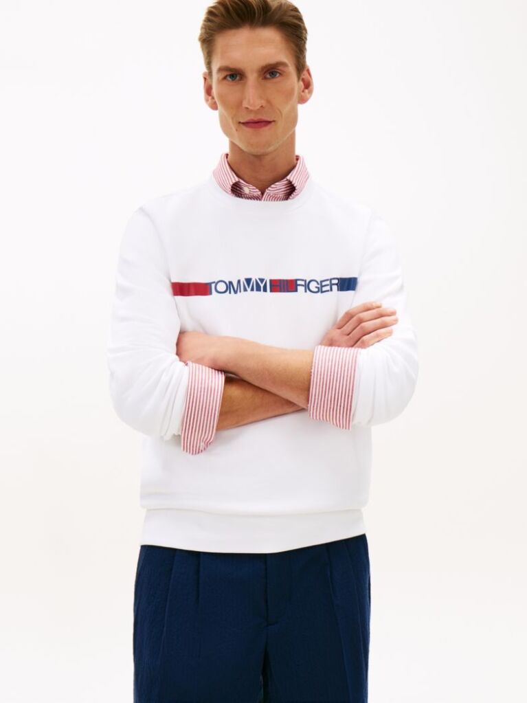 White Logo Terry Sweatshirt  Men
