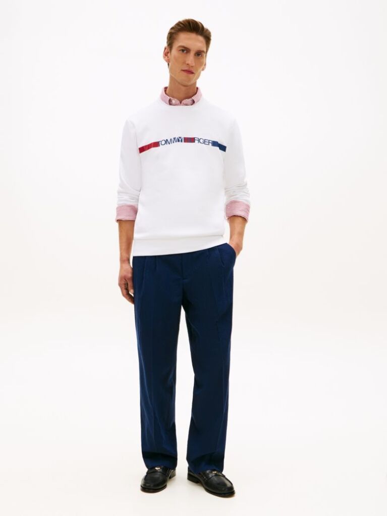 White Logo Terry Sweatshirt  Men