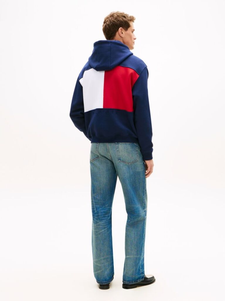 Μπλε Άνετο Hoody Με Σημαία  Άνδρες