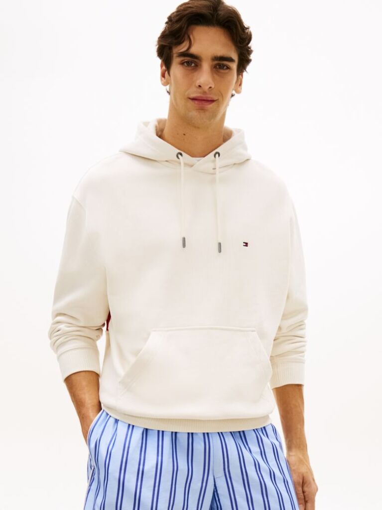 Μπεζ Άνετο Hoody Με Σημαία  Άνδρες