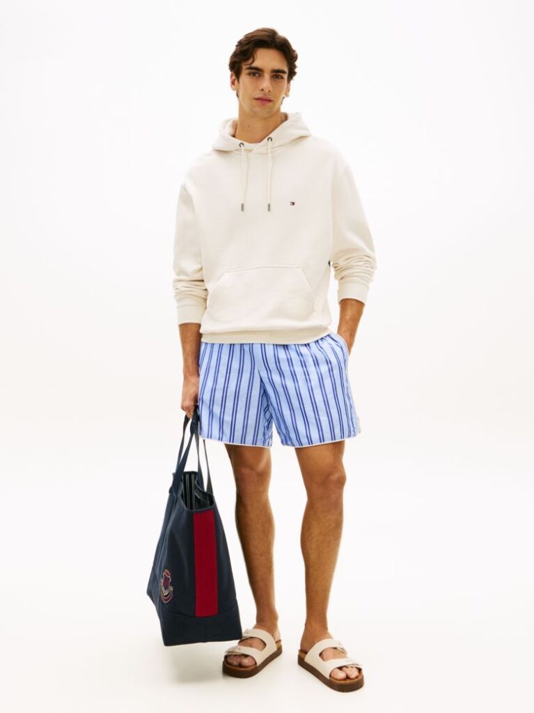 Μπεζ Άνετο Hoody Με Σημαία  Άνδρες