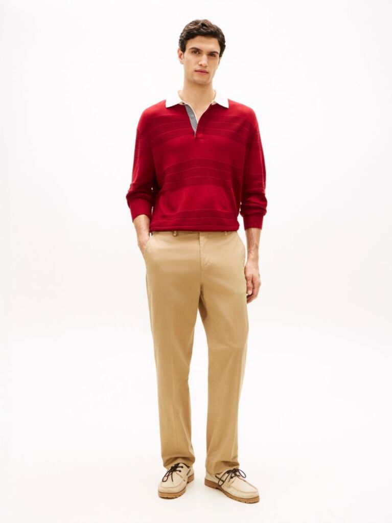 Beige Smart Casual Washed Regular Trousers  Men