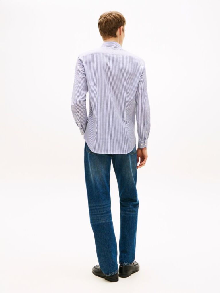 Blue Smart Casual TH Flex Slim Fit Stripe Shirt  Men