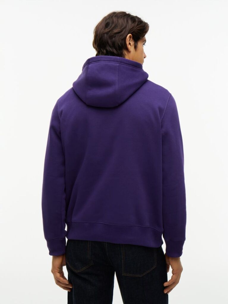 Μωβ Fleece Hoody Με Κεντητό Λογότυπο  Άνδρες