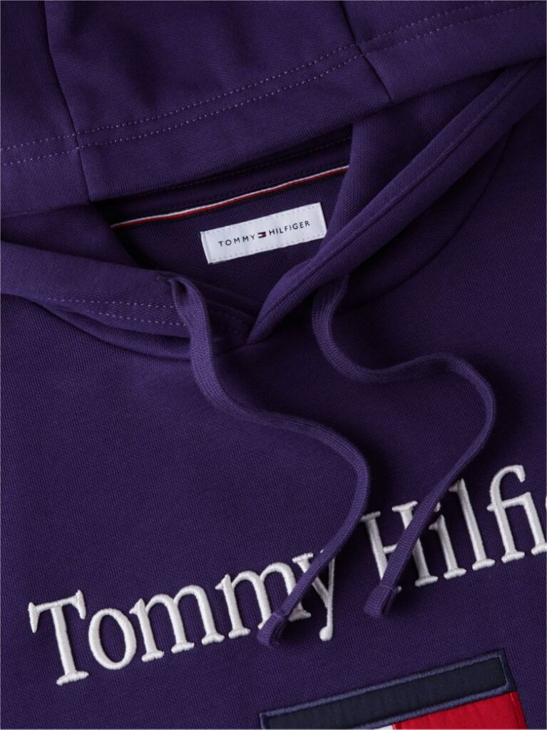 Μωβ Fleece Hoody Με Κεντητό Λογότυπο  Άνδρες