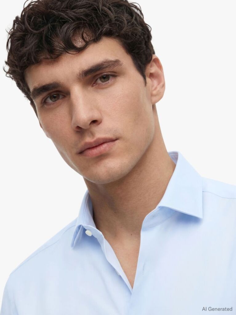 Μπλε Smart Casual TH Flex Πουκάμισο Σε Slim Γραμμή  Άνδρες