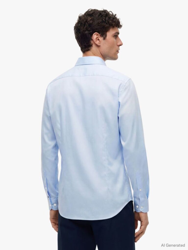 Μπλε Smart Casual TH Flex Πουκάμισο Σε Slim Γραμμή  Άνδρες