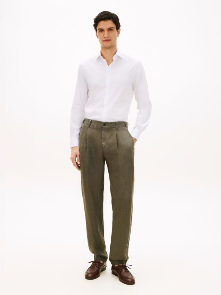 White Smart Casual TH Flex Slim Fit Shirt  Men