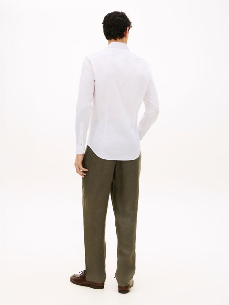 White Smart Casual TH Flex Slim Fit Shirt  Men