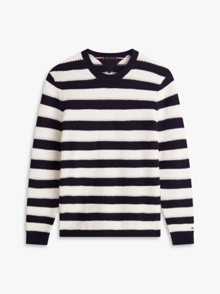 Multi Crochet Stripe Relaxed Jumper  Men