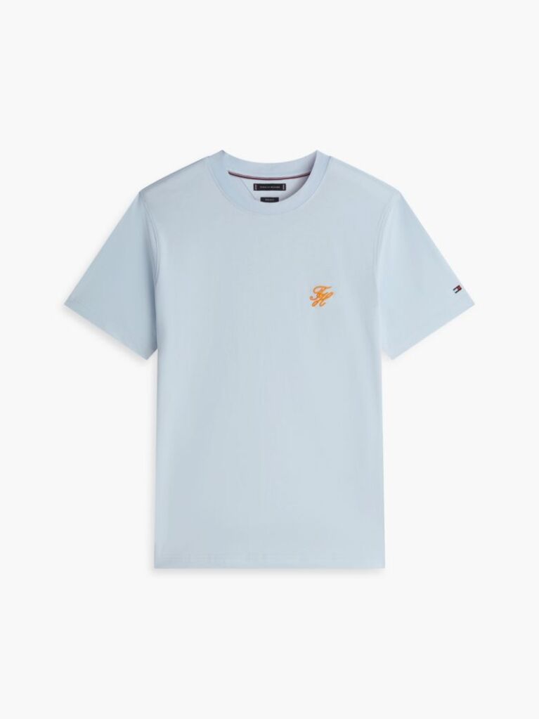 Blue Logo Embroidery Jersey T-Shirt  Men