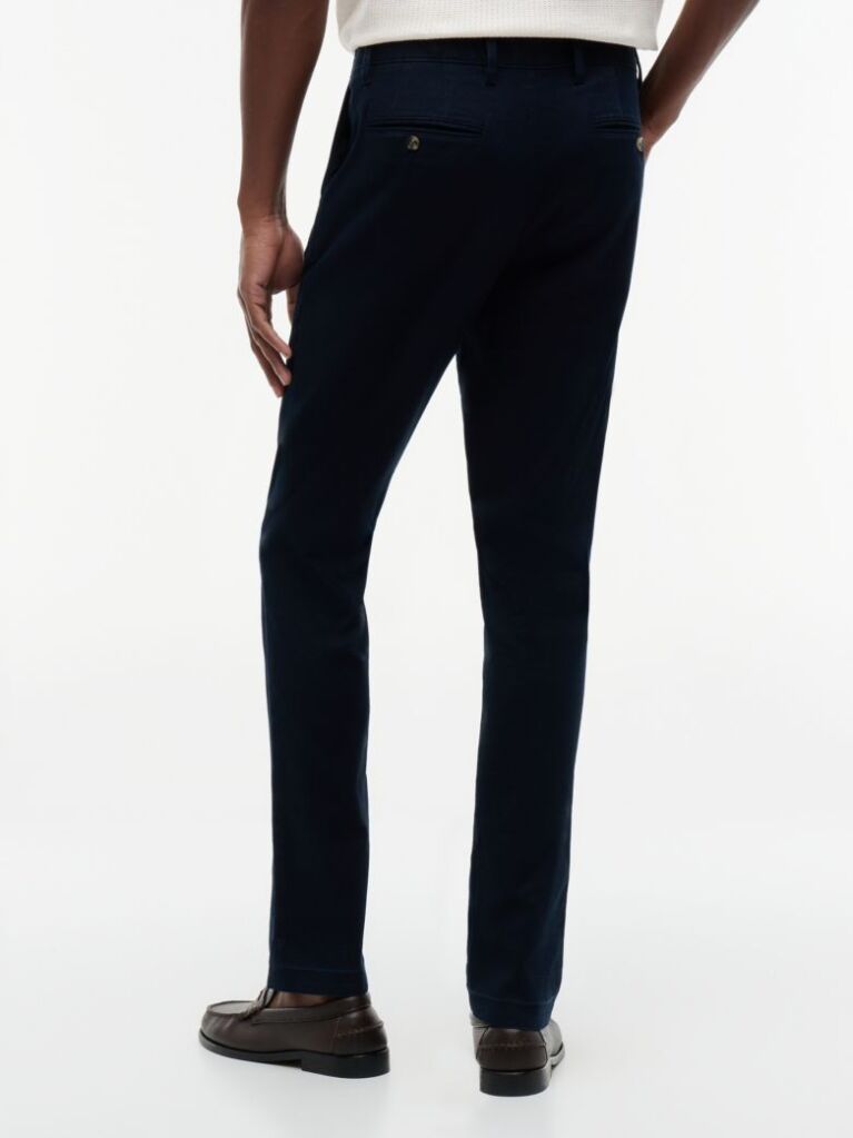 Blue Denton Straight Textured Chinos  Men