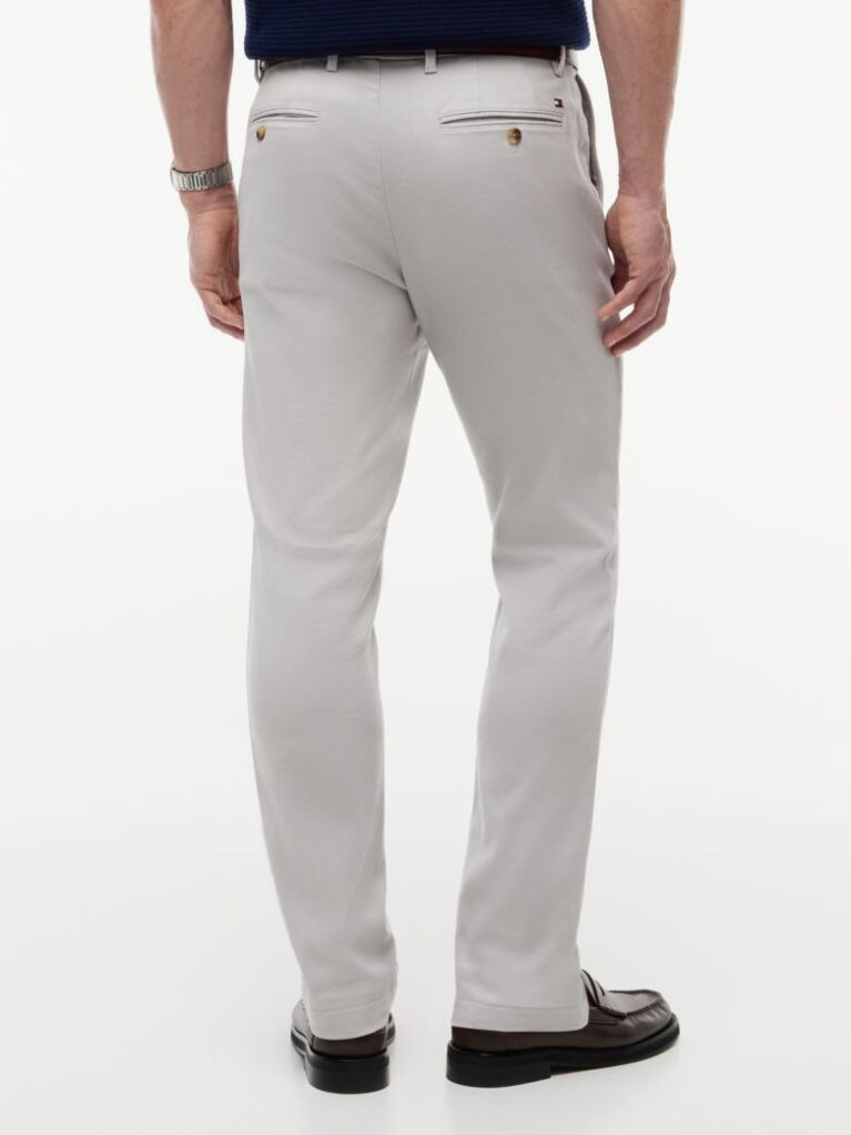 Grey Denton Straight Textured Chinos  Men