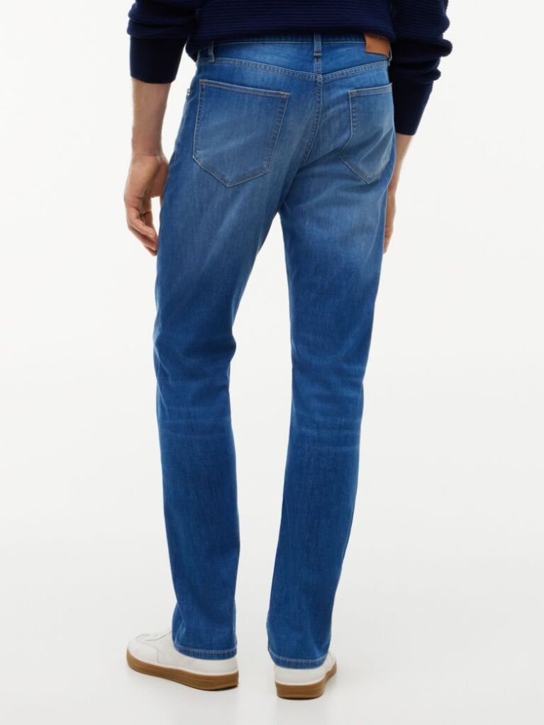 Blue Slim Straight Denton Pants  Men