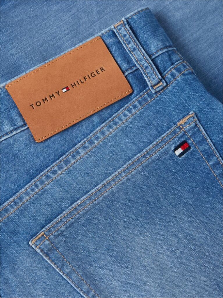 Blue Slim Straight Denton Pants  Men