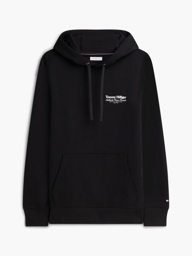 Black Back Graphic Relaxed Terry Hoody  Men