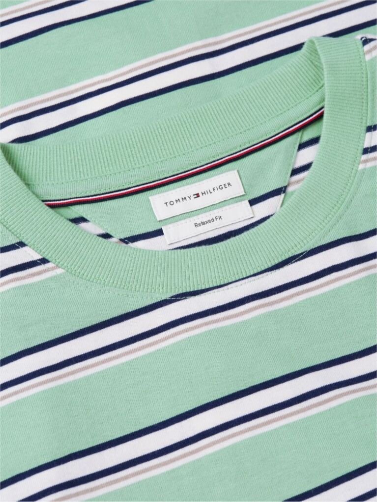 Multi Mixed Stripe Relaxed Jersey T-Shirt  Men