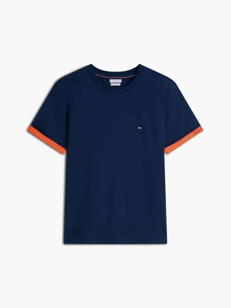 Μπλε T-Shirt Με Μίξη Υφών  Άνδρες