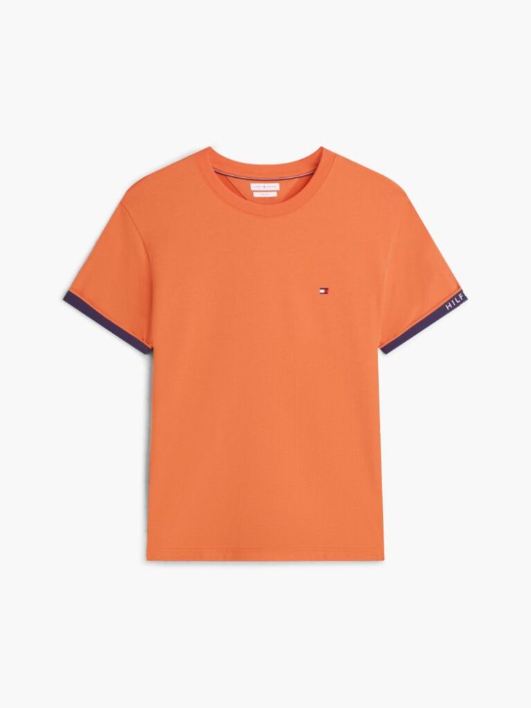 Πορτοκαλί T-Shirt Με Μίξη Υφών  Άνδρες