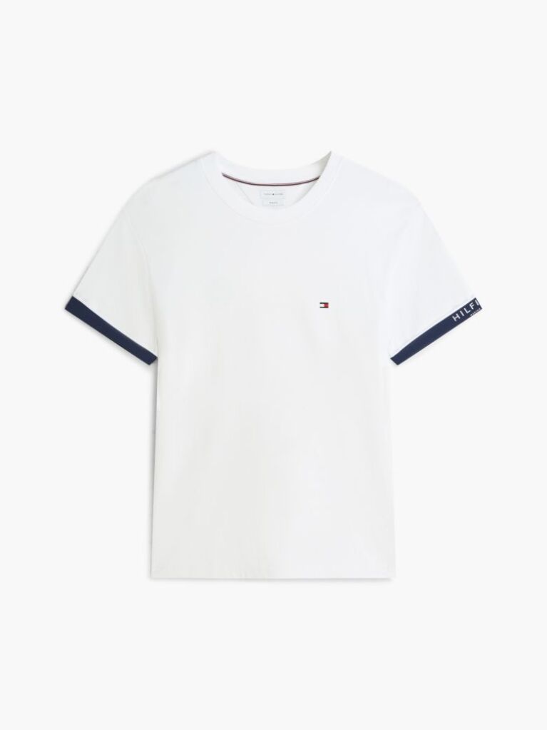 Άσπρο T-Shirt Με Μίξη Υφών  Άνδρες