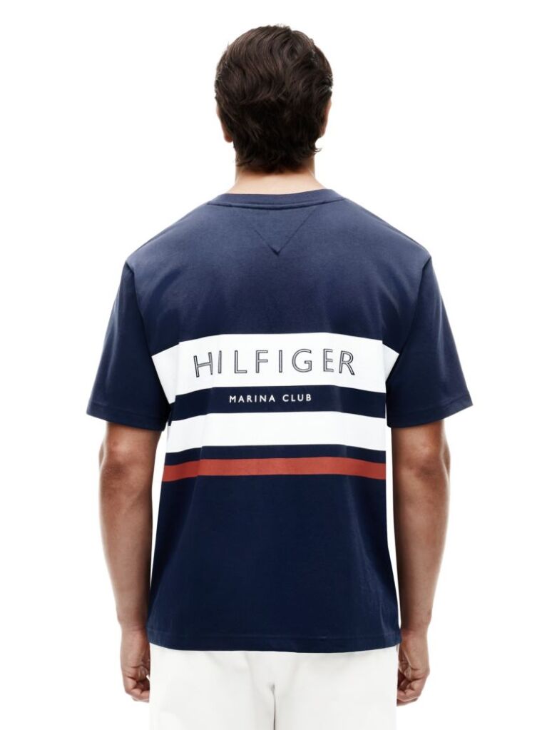 Blue Logo Colour-Blocked Relaxed T-Shirt  Men