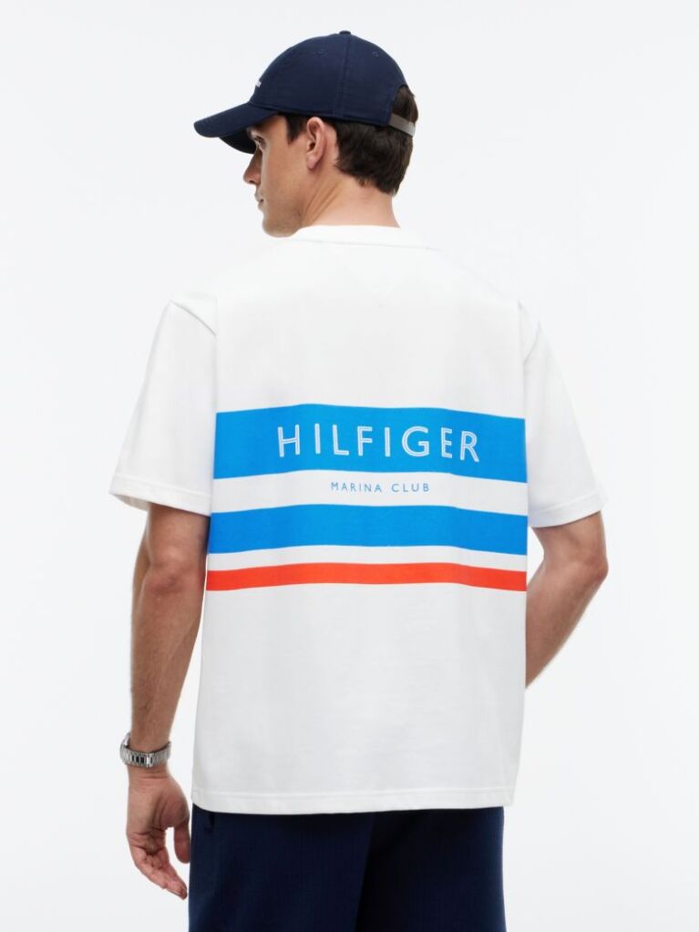 White Logo Colour-Blocked Relaxed T-Shirt  Men