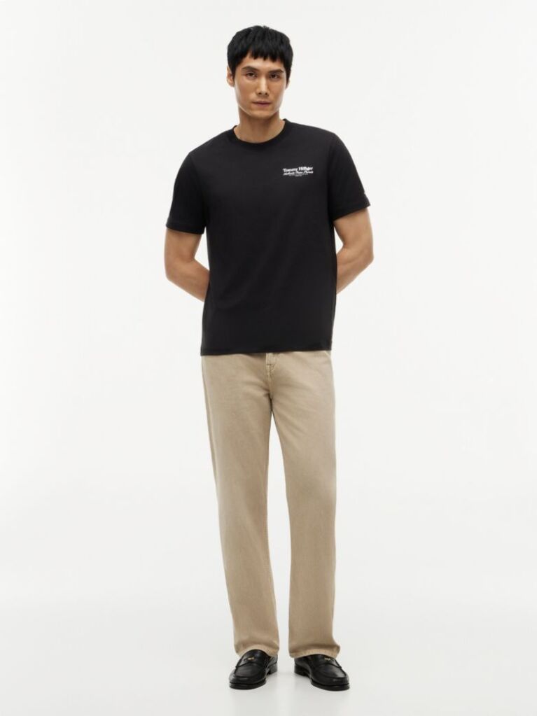 Μαύρο T-Shirt Με Κλασική Λαιμόκοψη Και Πίσω Σχέδιο  Άνδρες