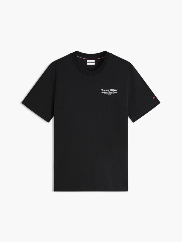 Μαύρο T-Shirt Με Κλασική Λαιμόκοψη Και Πίσω Σχέδιο  Άνδρες