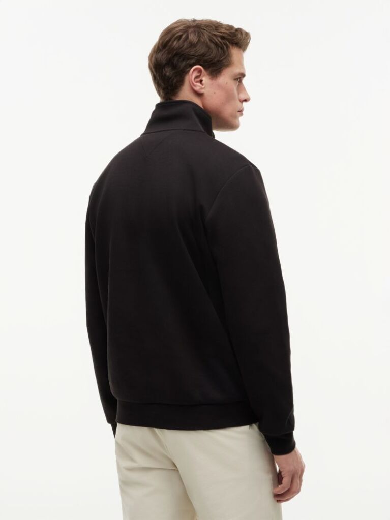 Black Intechno Knit Quarter-Zip Sweatshirt  Men