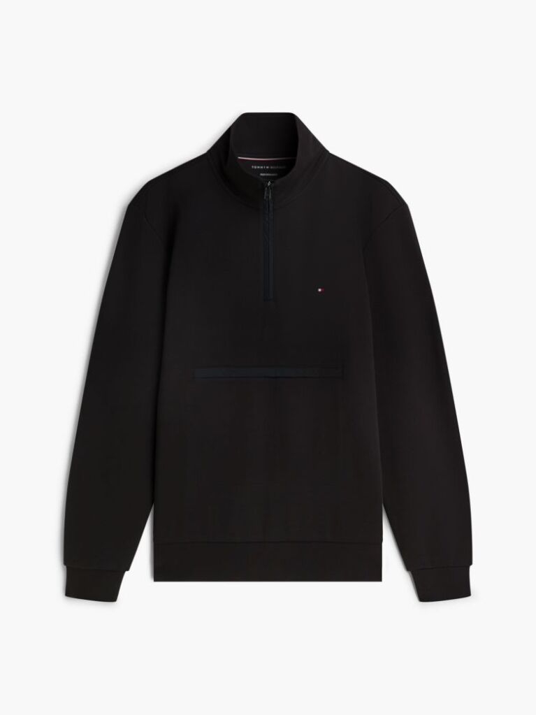 Black Intechno Knit Quarter-Zip Sweatshirt  Men