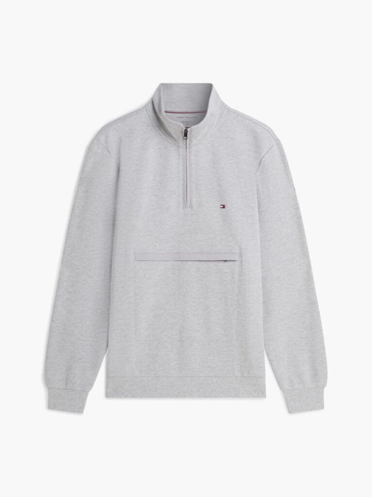 Grey Intechno Knit Quarter-Zip Sweatshirt  Men