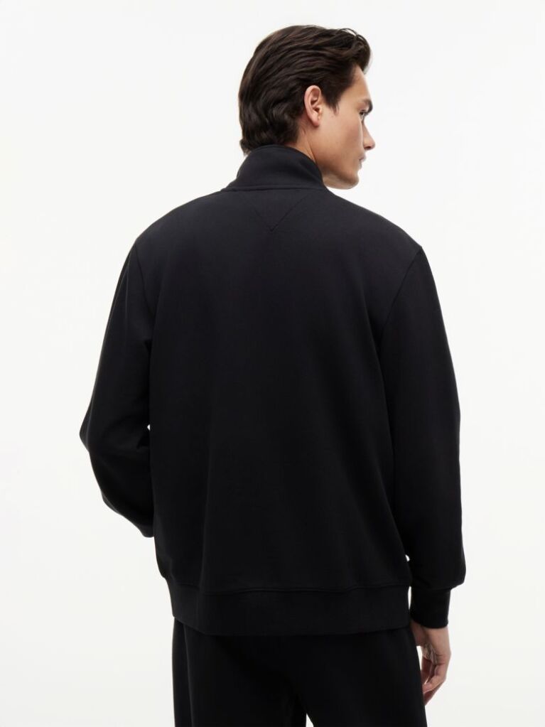 Black Logo Mock Neck Zip-Thru Sweatshirt  Men
