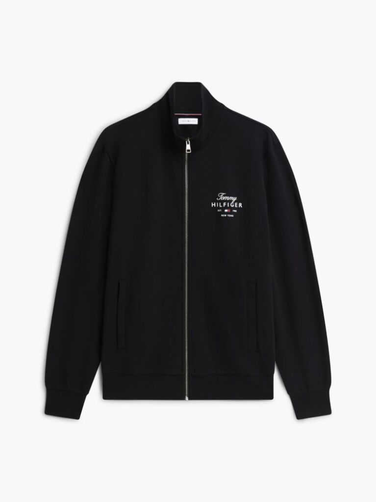 Black Logo Mock Neck Zip-Thru Sweatshirt  Men