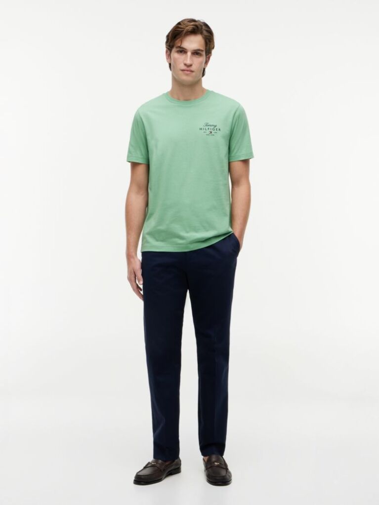 Πράσινο T-Shirt Με Κλασική Λαιμόκοψη Και Λογότυπο  Άνδρες