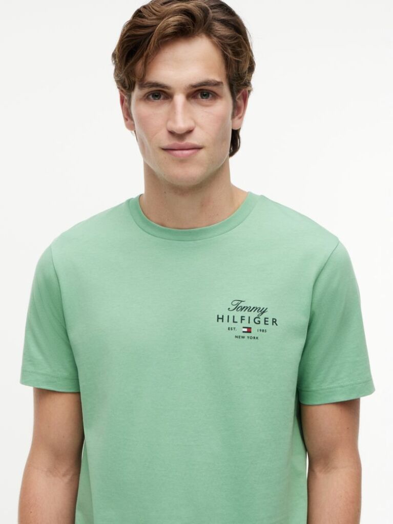 Πράσινο T-Shirt Με Κλασική Λαιμόκοψη Και Λογότυπο  Άνδρες