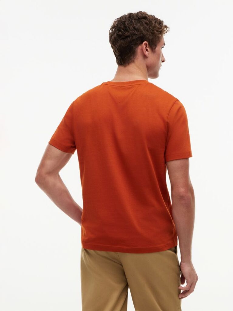 Πορτοκαλί T-Shirt Με Κλασική Λαιμόκοψη Και Λογότυπο  Άνδρες