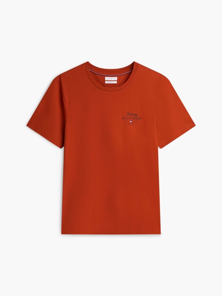 Πορτοκαλί T-Shirt Με Κλασική Λαιμόκοψη Και Λογότυπο  Άνδρες