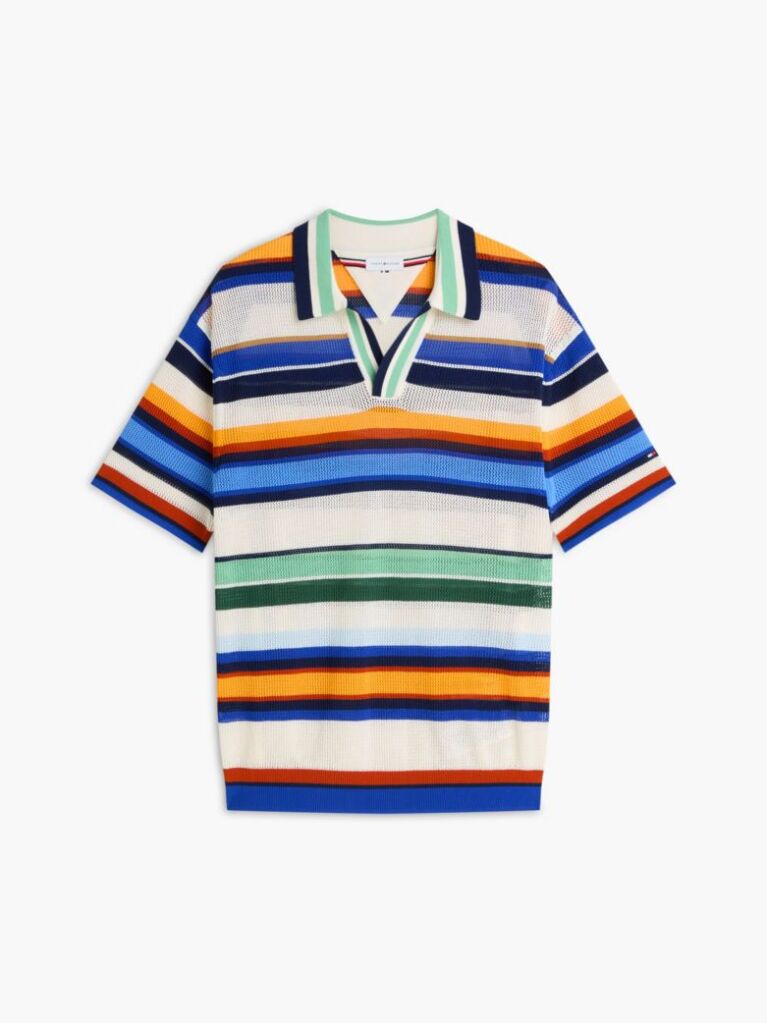 Multi Relaxed Fit Multicolour Stripe Polo Shirt  Men