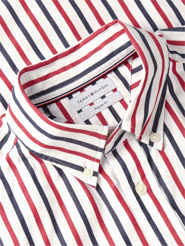 Multi Regular Fit Flex Stripe Poplin Shirt  Men