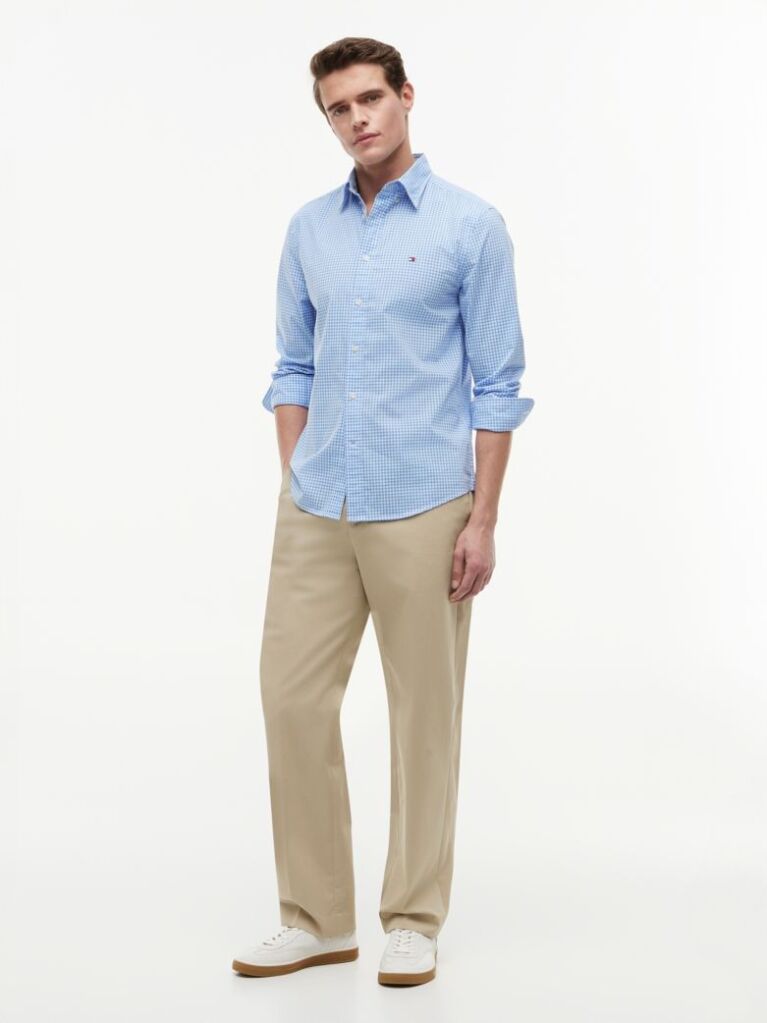 Blue Flex Poplin Gingham Shirt  Men