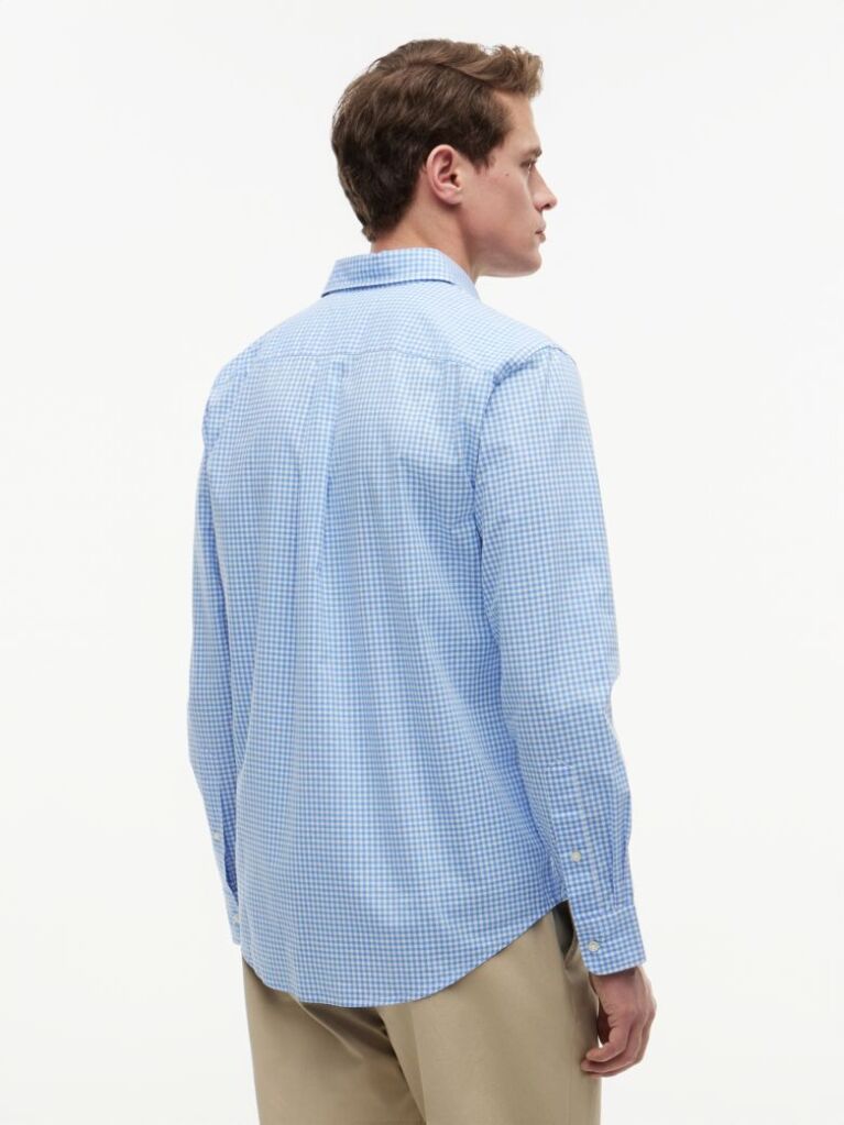 Blue Flex Poplin Gingham Shirt  Men