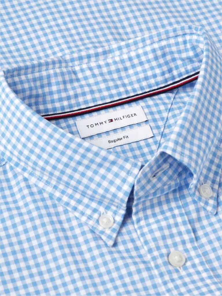 Blue Flex Poplin Gingham Shirt  Men